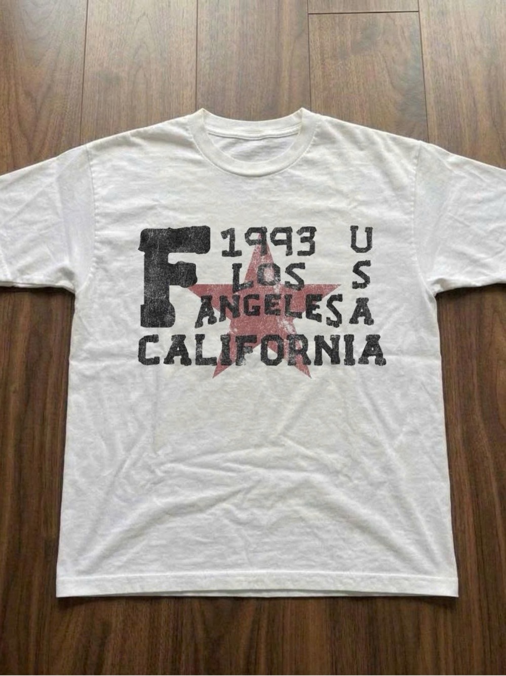 Los Angeles California Graphic Tee - White with Red Star